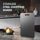 MEIDIV Stainless Steel Cutting Board - 28x39CM Titanium Metal Chopping Surface for Kitchen, Vegetables, Meat, Fruit - Dishwasher Safe - Image 5