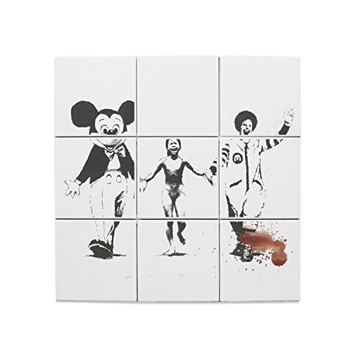 Carreaux céramique Banksy Napalm, faïence décorative haut de gamme finition satinée 60x60cm