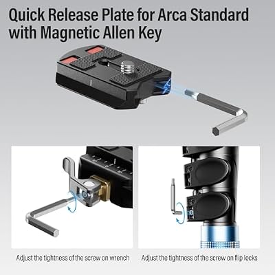 SIRUI 55mm Quick Release Plate and Clamp Base Kit, Camera Mount Adapter with 1/4 and 3/8 Thread, Quick-Release Attach Mount Plate for Tripod Monopod DSLR Stabilizer, QC-55