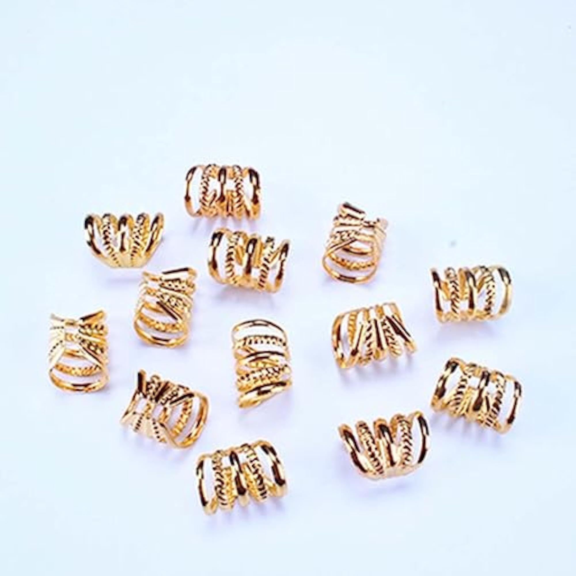 100pcs Metal Dreadlock Beads, Gold
