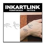 INKARTLINK Tattoo Tech, 2 Sheets Small Semi Permanent Tattoo, Adult Art Design Temporary Tattoos, Lasts 1-2 Weeks, Waterproof, Realistic Look, No Adhesive, No Reflection (Little Dragon)