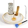 5 in 1 Ceramic Incense HolderIncense and Candle Holder for Burning SagePalo Santo HolderAsh Catcher Tray for Smudge Meditation Yoga