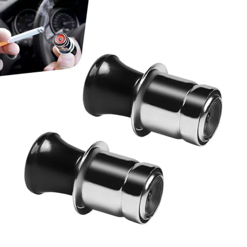 Teybouk 2 PCS Car Cigarette Lighter Push-button Insulated Nickel-Chrome Core Lighter 12V Plug & Play Stainless Steel Vehicle Lighter Plug Replacement for Most Cars SUVs Trucks (Multicolored)