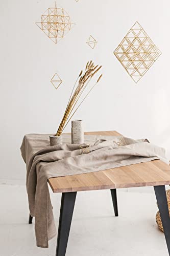 Pure 100% Flax Linen Tablecloth - 57X88-Inch Rectangle Table Cover - Natural Color Rectangle Table Cloth - Heavyweight Thick Linen Fabric #TOP7