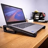 Suporte para Notebook Ergonômico Base Elevada Antiderrapante, Melhora Ventilação e Postura, Compacto e Resistente -SHACK PRETO (Preto)