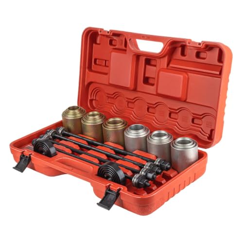 AMIO 04772 Coffret Montage Démontage Roulements et Silentblocs 26 Pièces – Kit Universel Extraction et Pose de Roulements, Bagues et Douilles