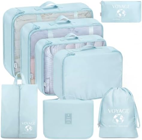 MURISE 8 Teilige/6 Teilige Packing Cubes, Kleidertaschen, Koffer Organizer für Urlaub und Reisen, Packwürfel Set Reise Würfel, Ordnungssystem für Koffer