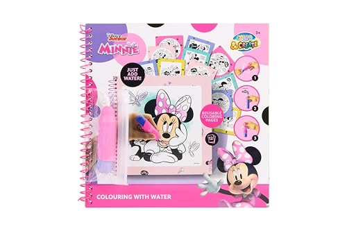 Disney Minnie Mouse Livre de coloriage avec eau | Livre de coloriage à l'eau réutilisable pour enfants à partir de 3 ans | Avec stylo à eau rechargeable |...