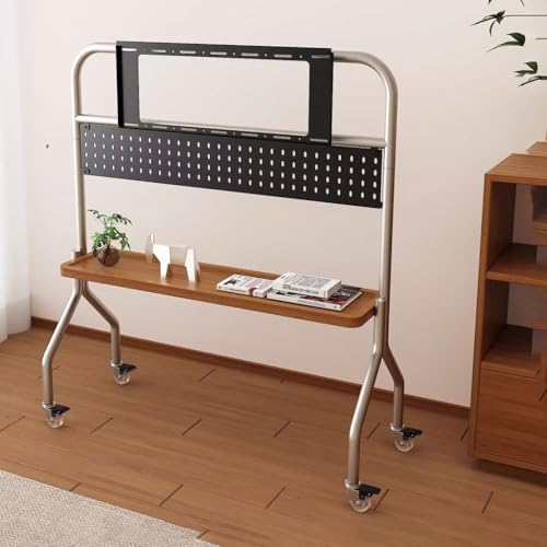 Soporte móvil de piso para TV de acero inoxidable con ruedas miniatura 4