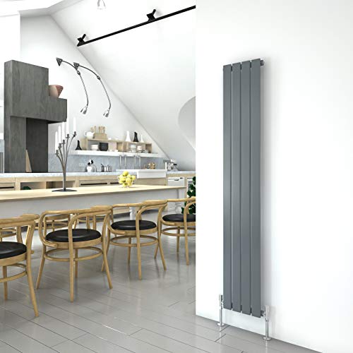 Image of Anthracite Vertical Radiator 1600x272mm Single Flat Panel Designer Radiator Interior Design