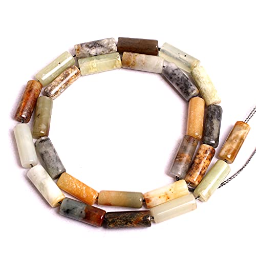 Joe Foreman 6X16Mm Nephrite Huashow Jade Beads For Jewelry Making Natural Gemstone Semi Precious 6X16Mm Column Tube 15" #TOP3