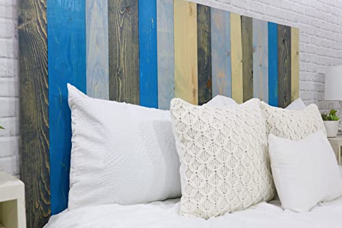 Barn Walls Winter Mix Signature Design, Multicolored Solid Wood Headboard, Floating Panels, Wall Mount, Adjustable Height, Easy Assembly, King Size #TOP7