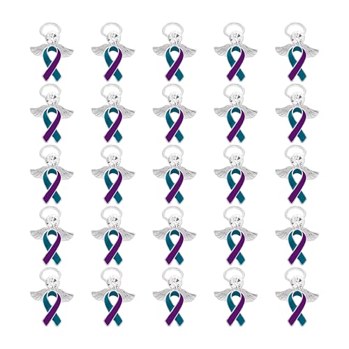 Image of Suicide Awareness and Prevention Pin - Bulk Packs - Variety Pack of Teal & Purple Ribbon Pin Perfect for Support Groups, Gift-Giving and Fundraising