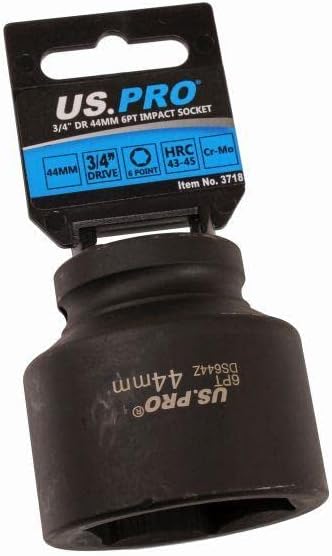 US PRO Tools Single 3/4" DR 44mm 6 Point Impact Socket 3718