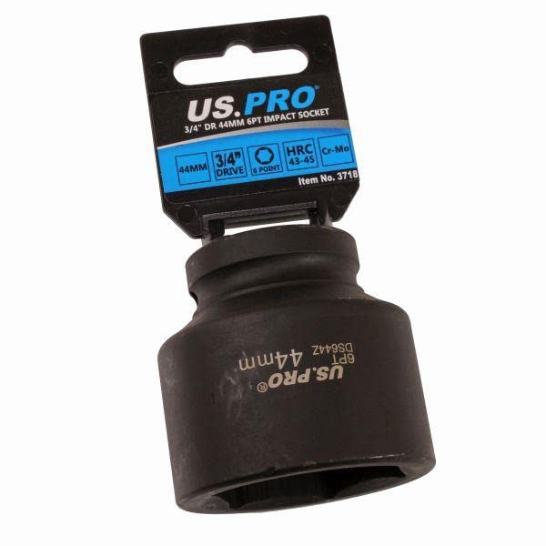 Douille à choc 3/4" DR 44 mm US PRO 6 pans pour clé à choc et maintenance poids lourds