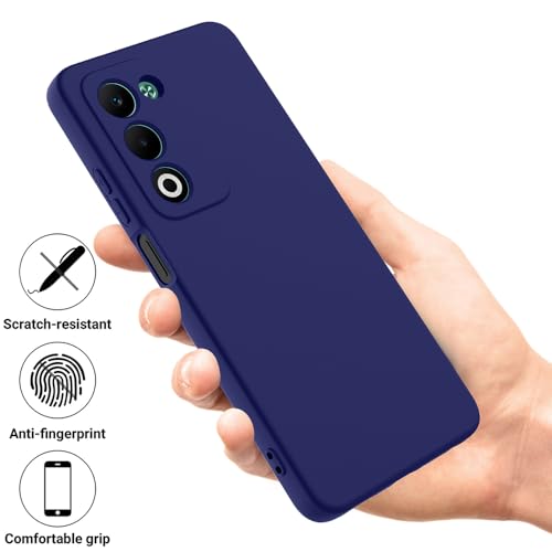 Image of Back Cover for Oppo A5 5G | Full Camera Protection | Premium Liquid Silicon Case | Flexible Bumper Case for Oppo A5 5G (Dark Blue)