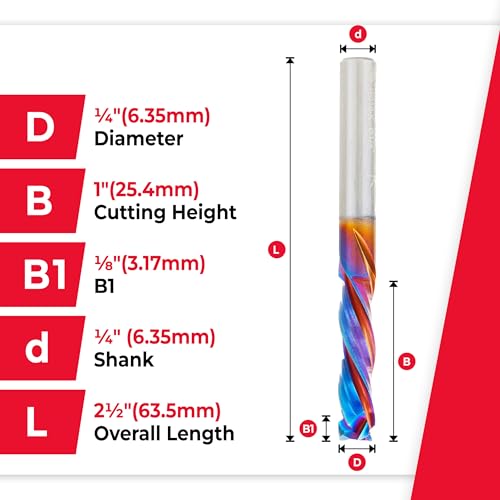 Fraise compression carbure 1/4 Amana Tool 46018-K pour défonceuse CNC