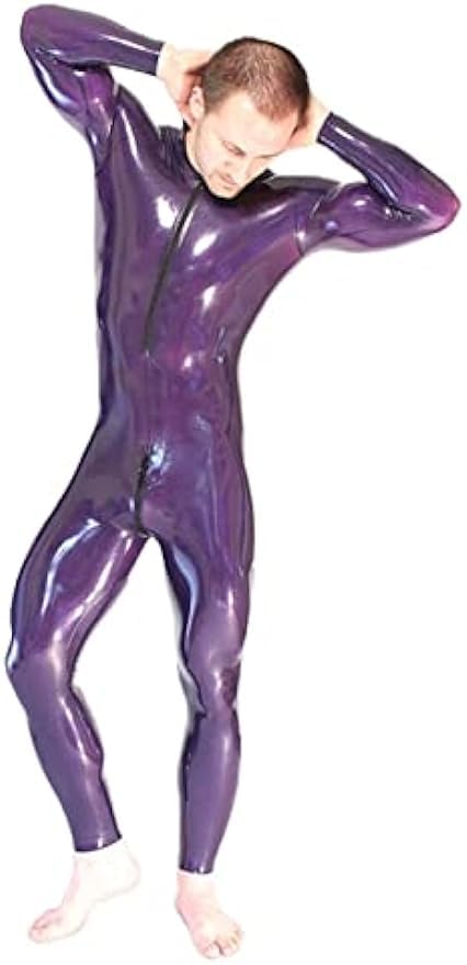 Latex Rubber Catsuit Back Zipper for Men Handmade Bodysuit Jumpsuit Party Wear Cosplay Halloween