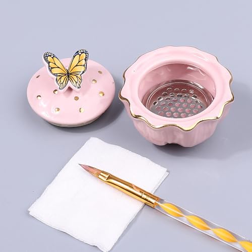 Recipiente de cerámica para polvo de uñas con tapa miniatura 3