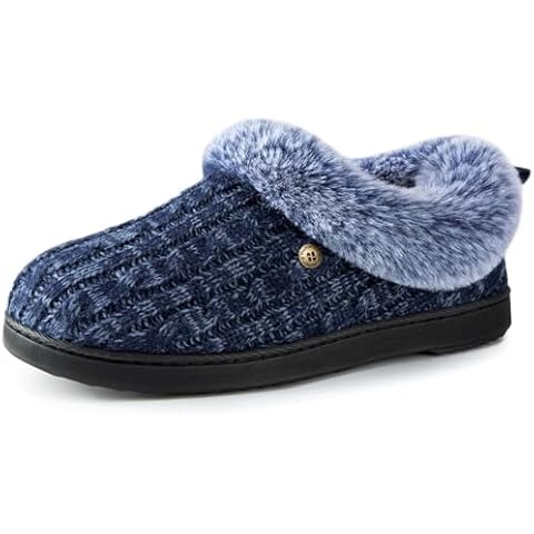HomeTop Women's Warm Cable Knit Slippers Cover