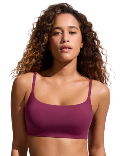 Image of CRZ YOGA D-DD Scoop Neck Bikini Tops | Removable Pads, Adjustable Spaghetti Straps, Swim, Bathing Suit Bra for Women
