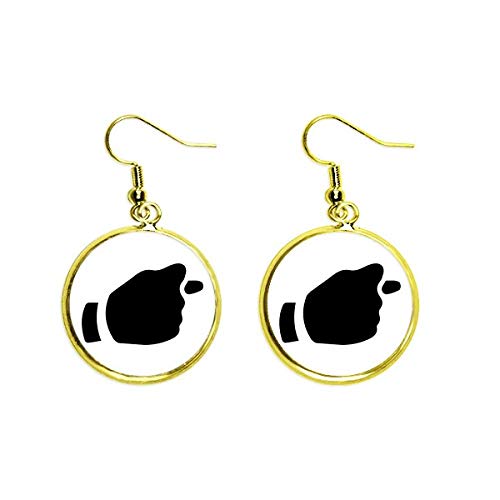 Pendientes dorados largos con silueta de gesto elegante para mujer