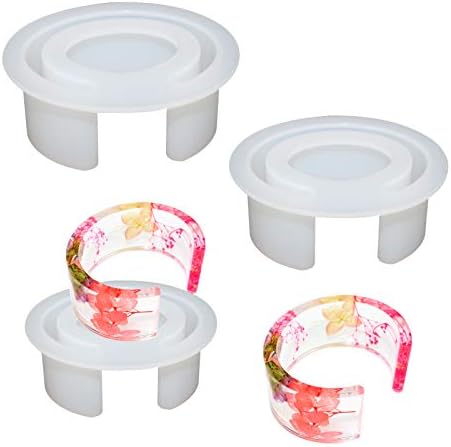 3 Pieces Resin Silicone Bracelet Mold Silicone Open Cuff Bracelet Mold C Font Bracelet Mold Resin Casting Mold for Jewelry Making, 3 Sizes