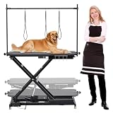 Professional Electric Grooming Table for Dogs At Home, Capacity 264 LBS Dog Grooming Table, Height Adjustable Pet Grooming Table With Dog Grooming Arm, Anti Slip Tabletop, Tool Organizer