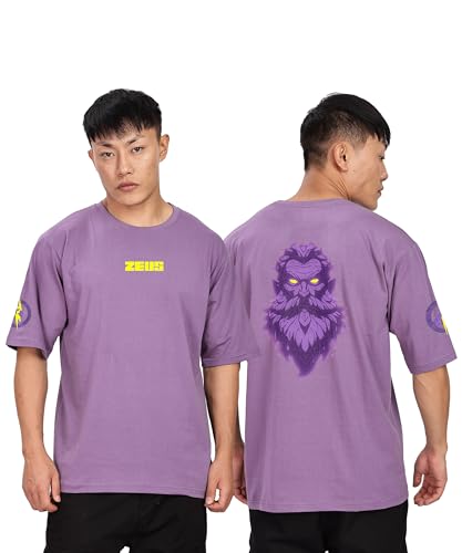 Image of SHODOX Bio-Washed Anti Bacterial 100% Pure Cotton Men's Oversized Aesthetic Premium Printed T-Shirt | Cozy Soft, Less Wrinkles Loose Fit, Drop Shoulder, Korean Baggy Style Tees for Mens