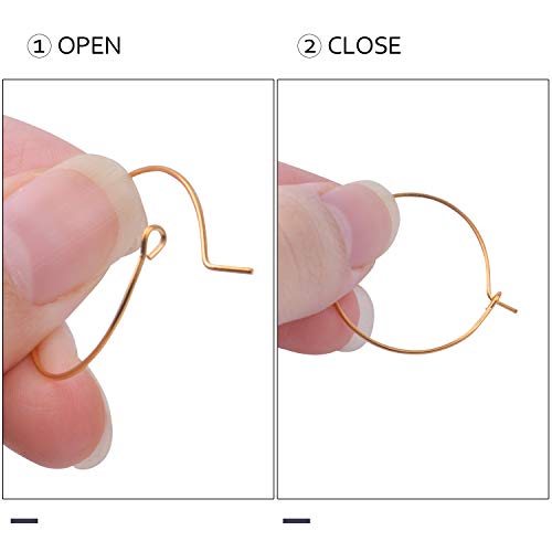 Bronagrand 100 Pieces Gold Wine Glass Charm Rings Earring Hoops 25Mm #TOP5
