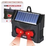 Solar Ultrasonic Nocturnal Animal Repeller,2-in-1 in/Outdoor Pest Deterrent with...
