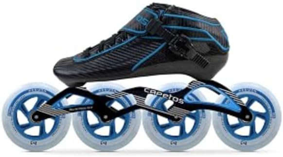 X1 Inline Speed Skates, Complete Pair with Frames, Wheels, and Bearings, Black and Blue