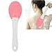 Produktbild Elektrische Badebürste Körperbürste Rückenbürste, IPX7 Wasserdichter Silikon Körper Bad Reinigungsbürste,Silikon Bad Instrument mit langen Griff für tiefe Poren Reinigung leichtes Peeling(Pink)