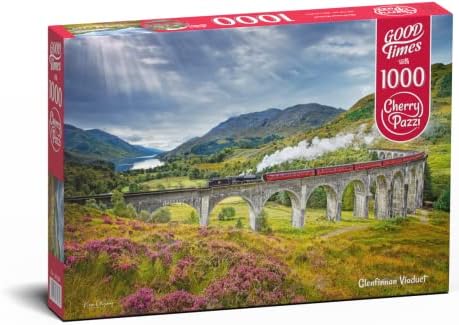 CherryPazzi Glenfinnan Viaduct 1000 Piece Jigsaw Puzzle - Premium HD Printing with Vivid Colors for Adults and Teens, Challenging Puzzle with Hand-Crafted Die Cut Unique Pieces