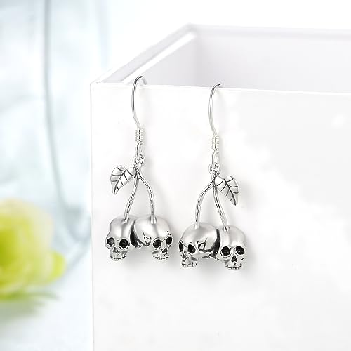 Gothic Earrings 925 Sterling Silver Goth Punk Anatomical Heart/Bat/Skull/Mask Rose Stud Earrings Jewelry Gifts for Women Girls4