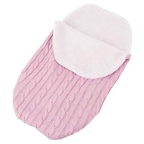 laamei Manta de Invierno para Bebé Recién Nacido Manta Envolvente Saco de Dormir Swaddle Diseño Universal y Multifunción para Sillas de Bebé, Cochecitos, Cunas (A-Rosa Rojo)