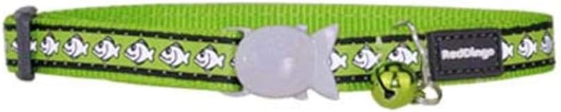 Red Dingo 12mm Reflective Cat Collar, Small, Lime Green