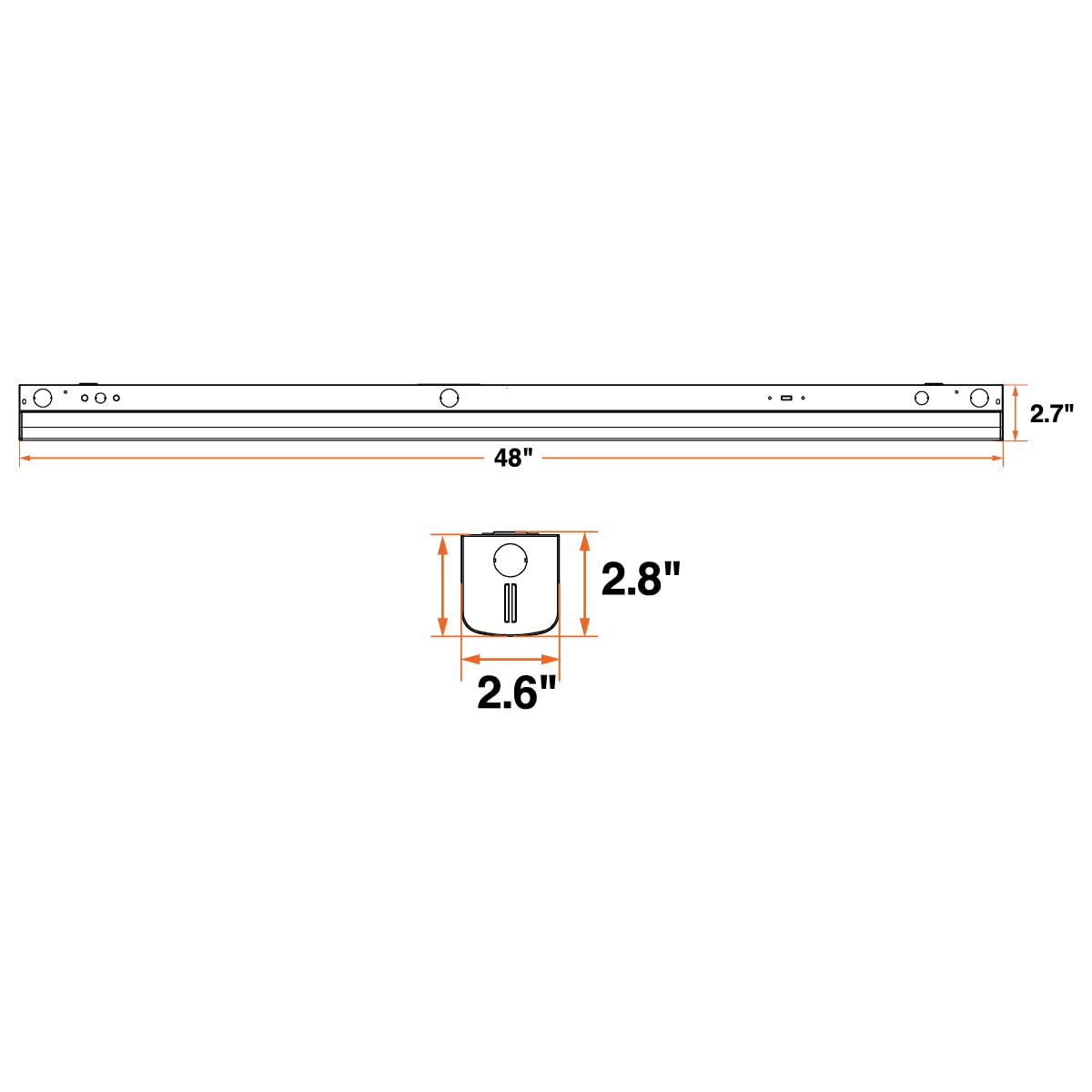 LEDVANCE 4ft Dual Selectable LED Strip Luminaire, 22/35/45/55W, 3 CCT Select 3500/4000/5000K, 2860/4500/5850/7150 LMS, Dimmable - 1 Pack (63786)