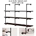 HITOMEN Industrial Iron Pipe Shelves, 3 Set 4-Tier 41.5