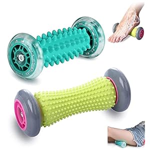 Massagerolle Fußmassage Muscle Roller Stick Hand und Fuß Massage Roller Set 2er Manuelle Fußmassageroller Kleine Faszien Foot Massager Fussmassagegerät für Fußschmerzen Plantarfasciitis