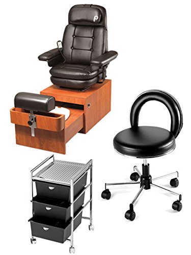 Pibbs Amalfi Pedicure Spa Package For Salons Includes Amalfi Plumbing Free Pedicure Spa Ps89, Jojo Sr. Mini Pedicure Stool 549 And Pedicure Metal Roller Cart D23, Pib-Ps89Pkg #TOP10