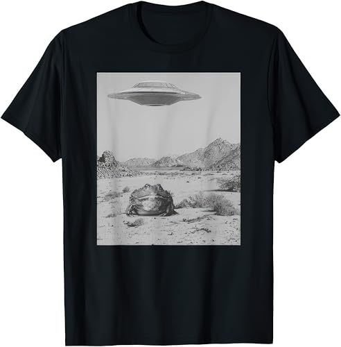 UFO Frog Kids Womens Mens T Shirt XL Black