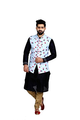 Image of Veera Paridhaan Printed Cotton Jute Nehru Jacket Men