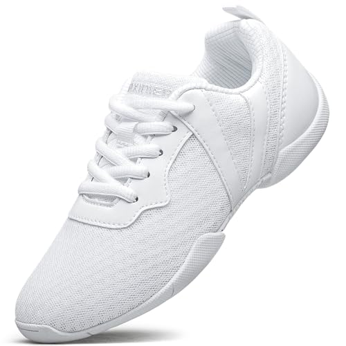 Girls Cheer Shoes White Cheerleading Breathable Sneakers Kids Cheerleader Athletic Training Tennis Walking Shoes