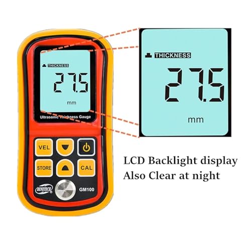 Thickness Gauge, GM100 Digital Ultrasonic Thickness Gauge 1.2~225mm Voice Sound Velocity Meter 1000-9999 m/s Metal Glass Measuring Instruments miniatura 3