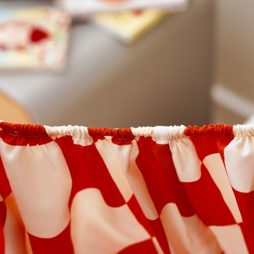 Image of CLOTHKNOW 4Pieces Orange Beige Plaid Toddler Bedding Sets for Boys Girls Grid Bedding Sets Soft Crib Bed Sets