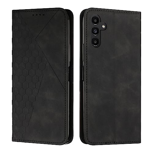 Coque Galaxy A55 portefeuille cuir noir contre les rayures d'écran