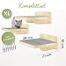 WOOWOOD® Kletterwand Katzen | Katzentreppen 3er-Set | Katzentreppe Wand | Katzen Kletterwand Set | Katzenleiter | Catwalk Katze | Wand Klettern XL - Naturhell