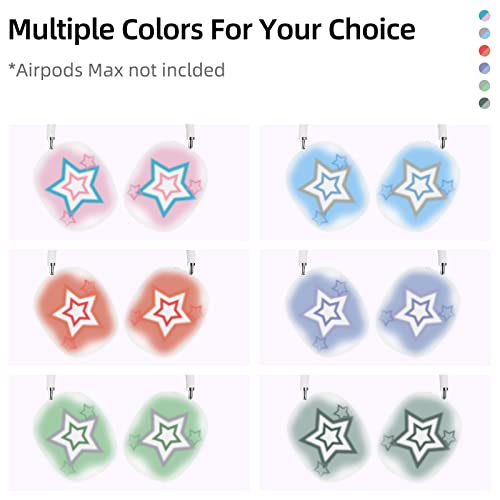Aiiekz Case Cover For Airpods Max，Soft Silicone Anti-Scratch Ear Cups Case With Colorful Star Pattern For Apple Airpods Max Headphones (Black) #TOP5