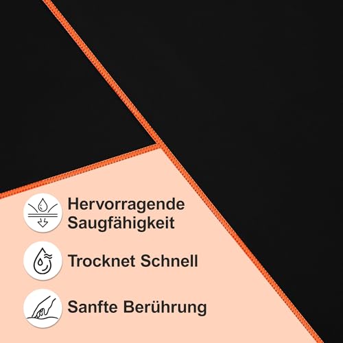 Jokisa Fitness-Handtuch 2er Set, 120x50cm, Microfaser, Schnelltrocknend für Training, Camping und Reise, mit Reißverschluss